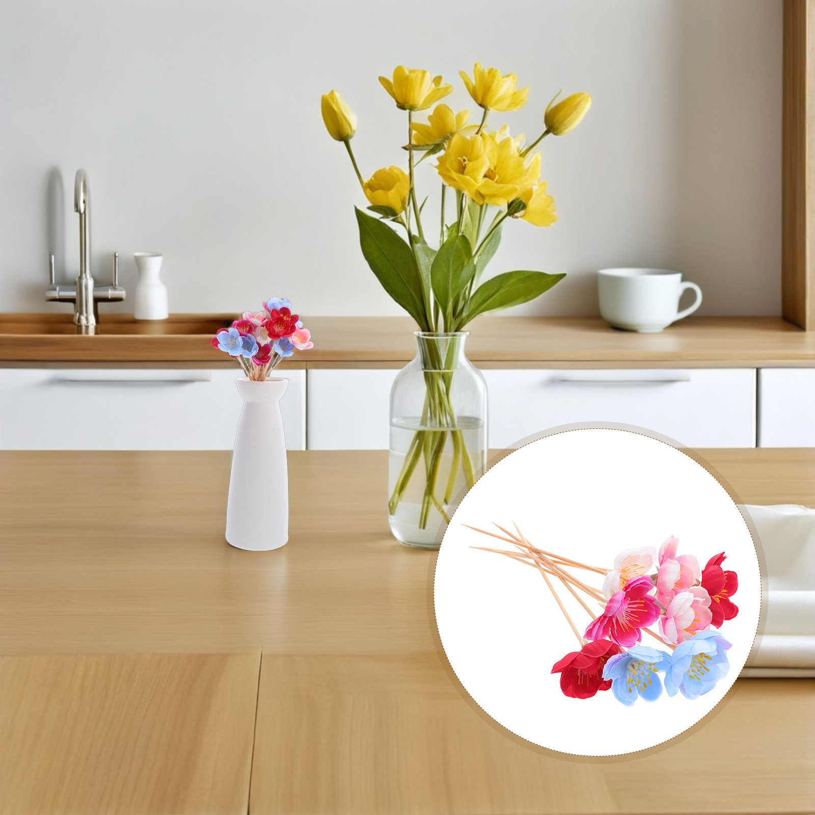 100Pcs Sturdy Floral Fruit Ske - Floral Picks Wood ulasan dan harga