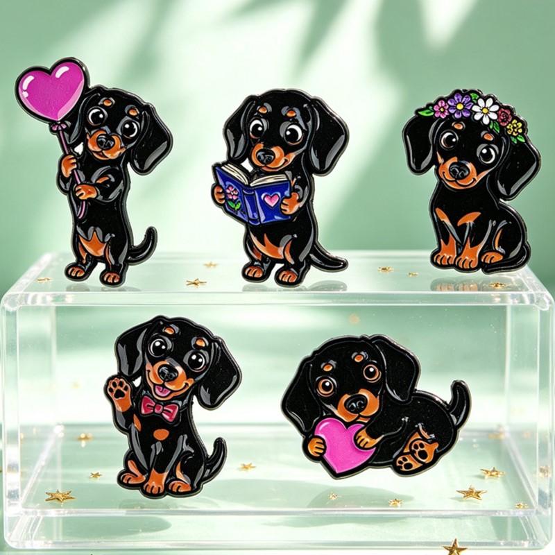 5pcs Cute Dachshund Enamel Pin - Florist Supplies ulasan dan harga