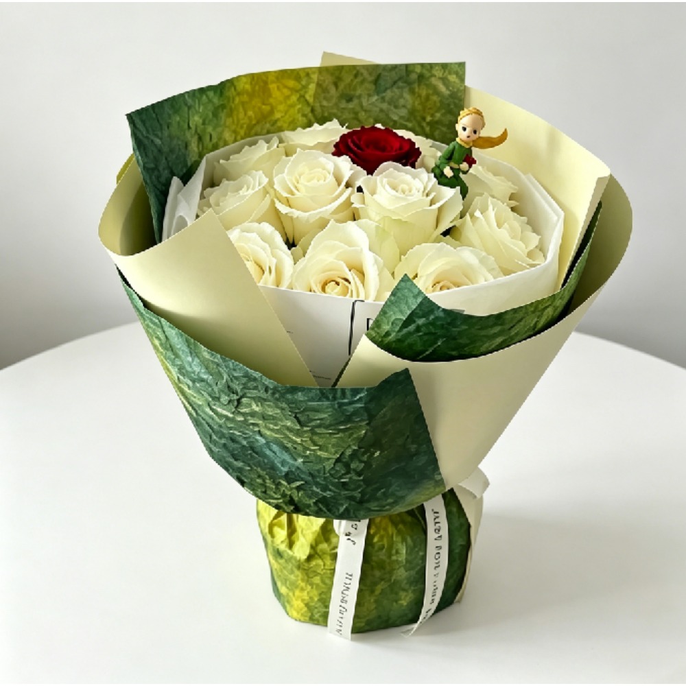 Spring Gradient Green Kraft Fl - Flower Wrap Kraft ulasan dan harga