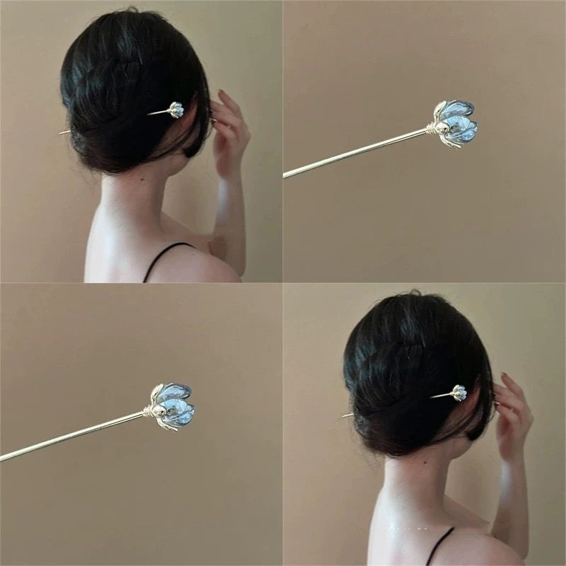 Blue Flower Hairpin, Daily Hai - Florist Supplies ulasan dan harga