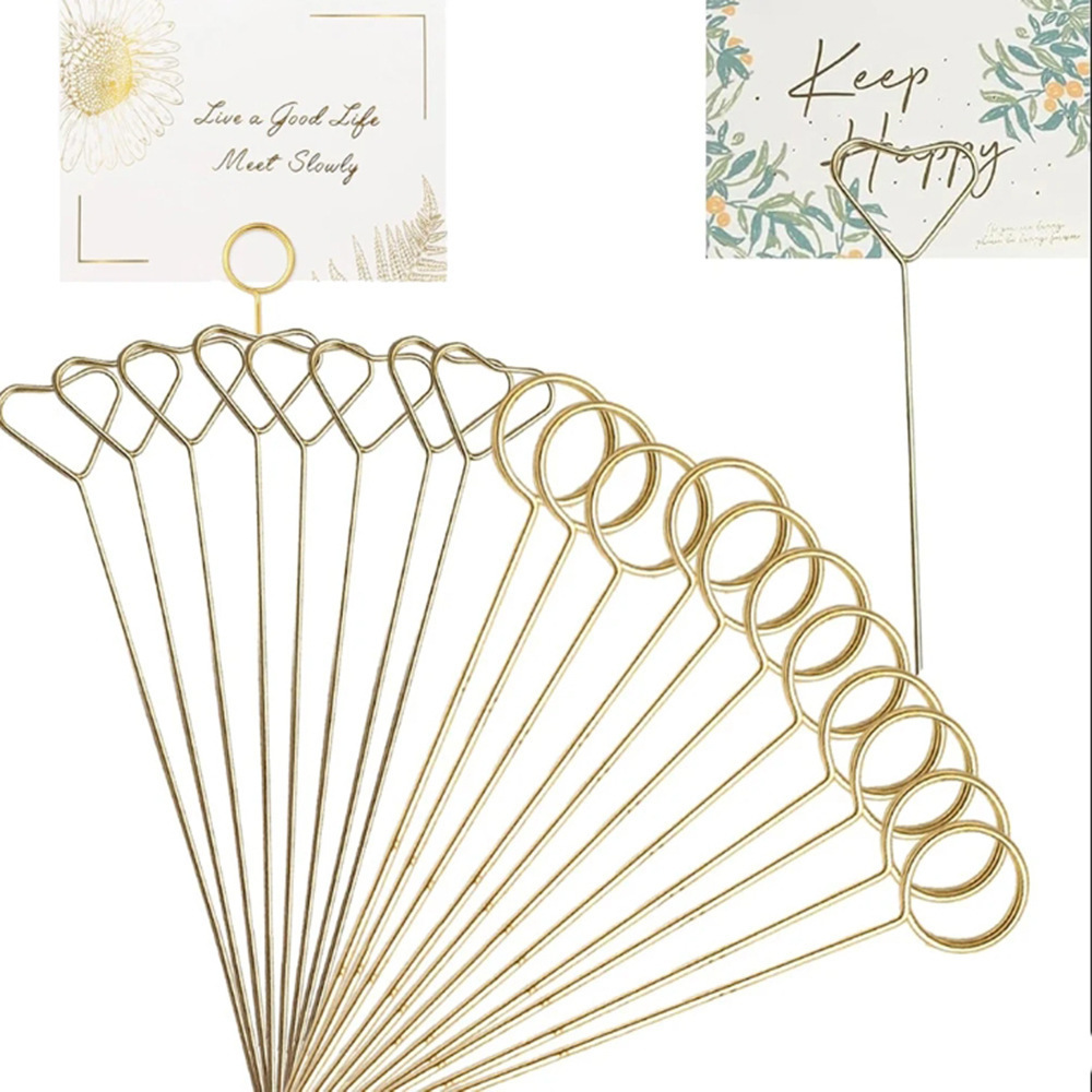 Metal Flower Card Holder Gold  - Floral Picks Wood ulasan dan harga