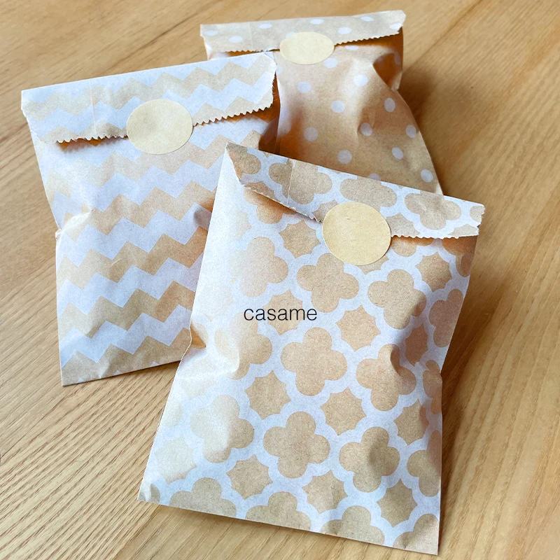 25pcs Kraft Paper Bags Candy B - Flower Wrap Kraft ulasan dan harga
