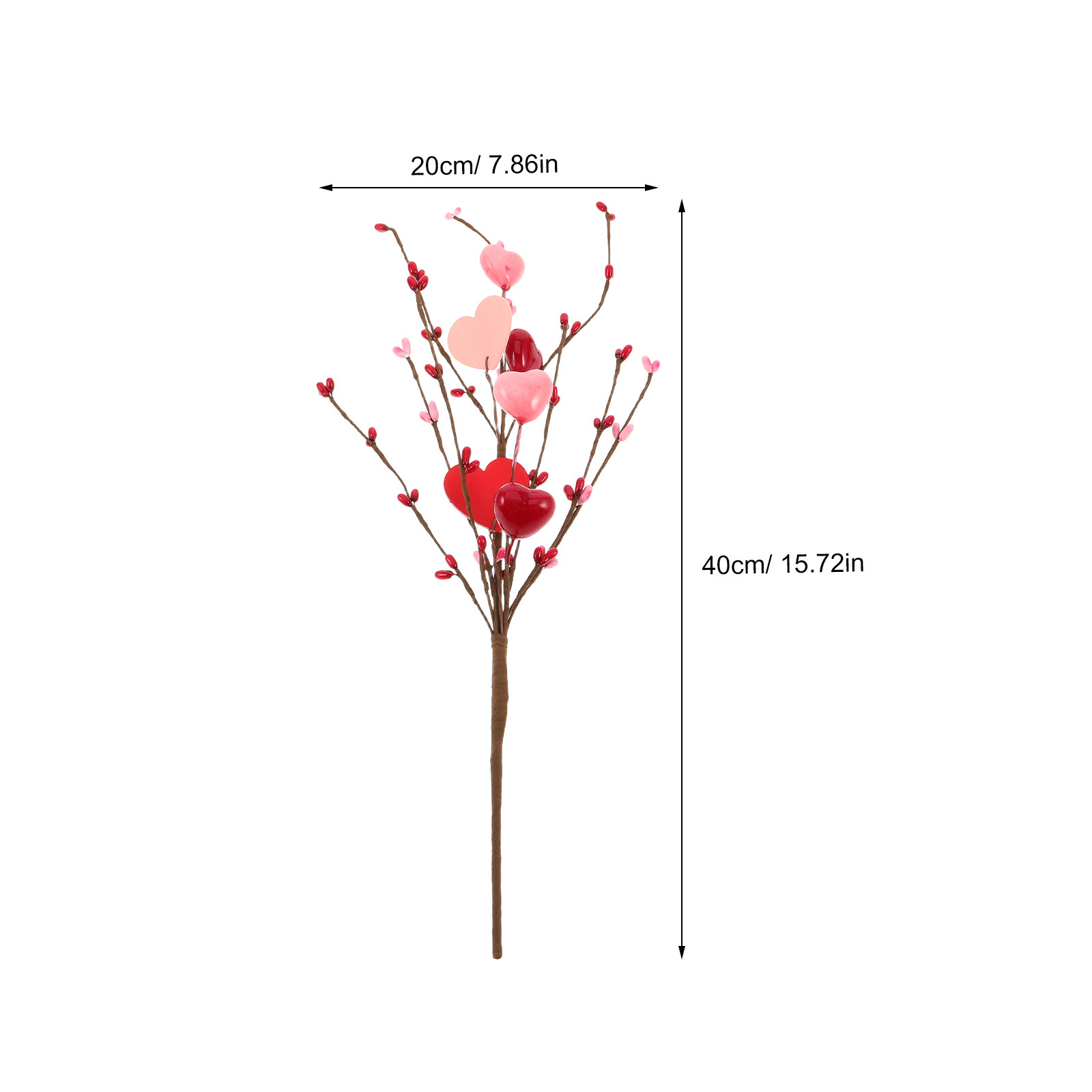 3Pcs Heart Picks Branches Arti - Floral Picks Wood ulasan dan harga