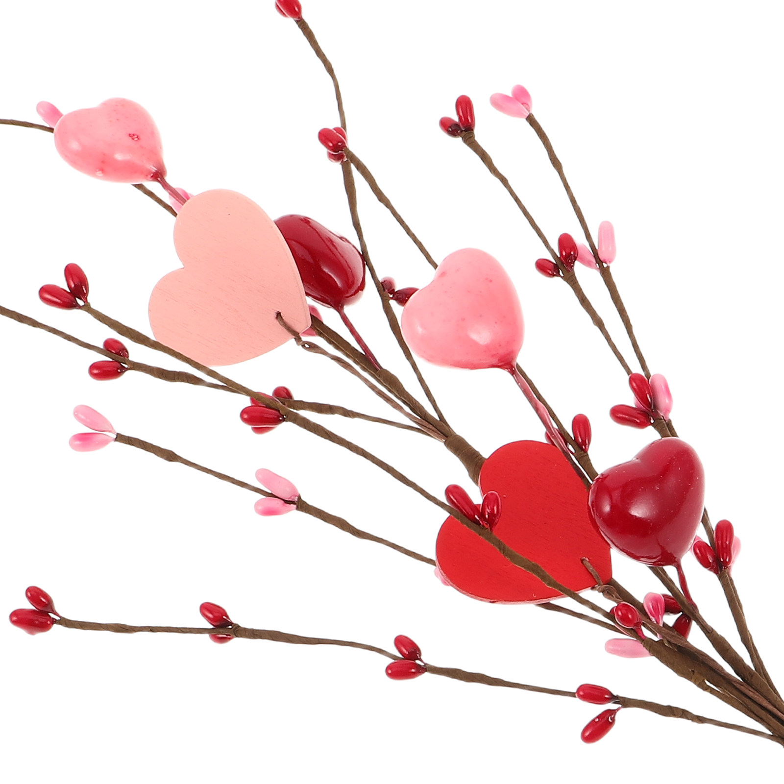 3Pcs Heart Picks Branches Arti - Floral Picks Wood ulasan dan harga