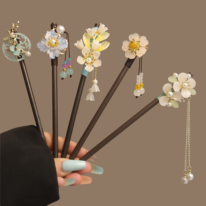 Flower Tassel Pearl Hair Stick - Florist Supplies ulasan dan harga